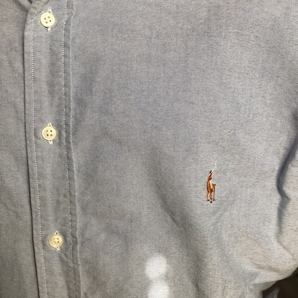 🚨B2G1 POLO RALPH LAUREN Blue Denim Short Sleeve Button Up - Picture 3 of 4